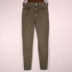 American Eagle Jeans Womens‎ 2 Olive Jegging Hi-Rise Casual Stretch Skinny 26x28
